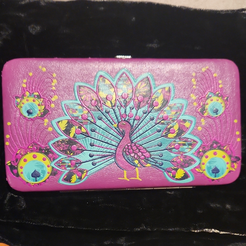 Peacock Design Clutch in Purple and Blue